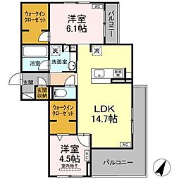 Lake Louise 2LDKの間取図画像