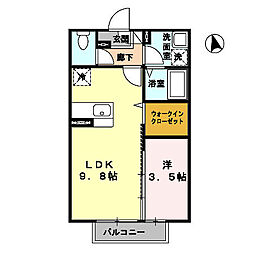 サニーコート尾倉 1LDKの間取図画像