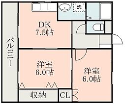 サンプレイス合志 2DKの間取図画像