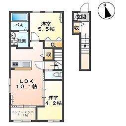 仮)北真舟新築アパート 2LDKの間取図画像