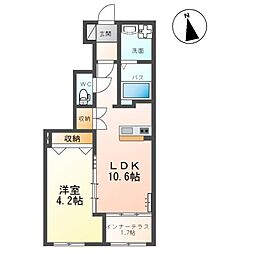 仮)北真舟新築アパート 1LDKの間取図画像