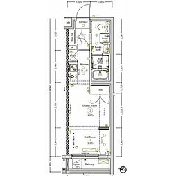 アクサス東京ウエスト練馬 1DKの間取図画像