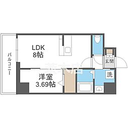 GRAN PASEO 江坂 1LDKの間取図画像