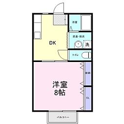 ガーデンハイツ高岡3 1DKの間取図画像