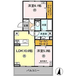 テールエリテ 2LDKの間取図画像