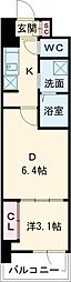 メイクス大阪鶴見 1DKの間取図画像