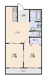 市川建設第一ビル 2LDKの間取図画像