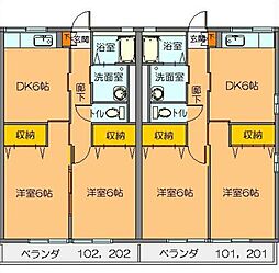 メゾンドエスポアール 2DKの間取図画像