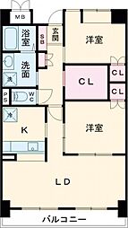 ラ・フィーネ20 2LDKの間取図画像