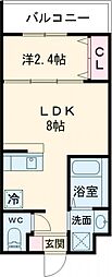 リアコート千里2 NORTH 1LDKの間取図画像