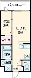 リアコート千里2 NORTH 1LDKの間取図画像