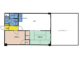 サンビレッヂ到津 2LDKの間取図画像