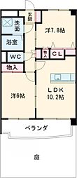 アベニュー大針 2LDKの間取図画像