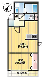 THE NOBLES 福岡空港前 1LDKの間取図画像