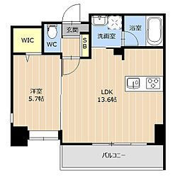 プラウド上熊本 1LDKの間取図画像