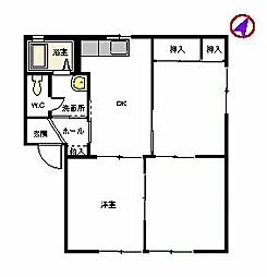 ソレイユA 3DKの間取図画像