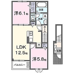 ル・シエル 2LDKの間取図画像