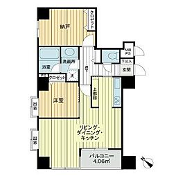 ナビウス目黒 1SLDKの間取図画像