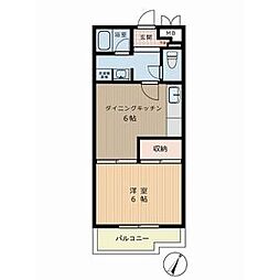 ドミシル池袋 1DKの間取図画像