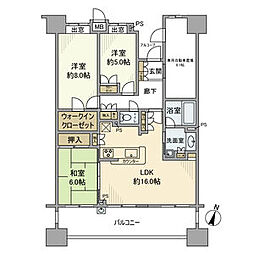 コンフォールスクエアさいたま新都心 3LDKの間取図画像