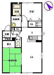 フォーレスナカシマB 2LDKの間取図画像