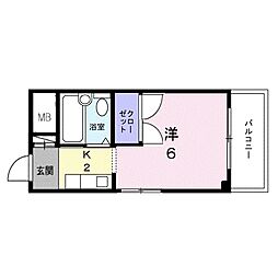プチメゾン滝谷 ワンルームの間取図画像