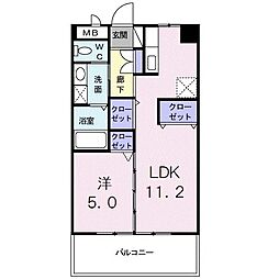 エレガンテむつみ 1LDKの間取図画像
