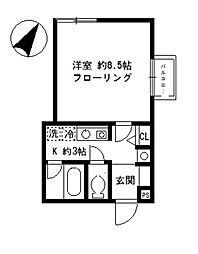 galopin 1Kの間取図画像