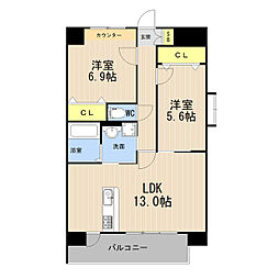 SK2 2LDKの間取図画像