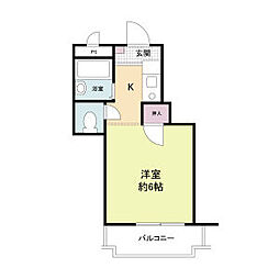 サンライフ 1Kの間取図画像