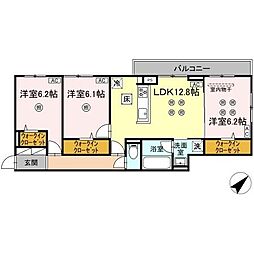 ウィンザーコート金田西 3LDKの間取図画像