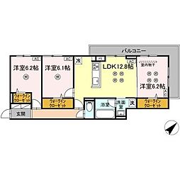 ウィンザーコート金田西 3LDKの間取図画像