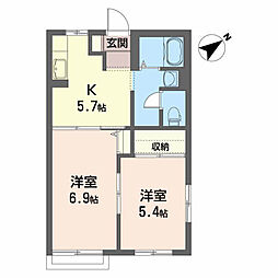 サンパークスズキ 2Kの間取図画像