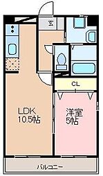 パンダビル 1LDKの間取図画像