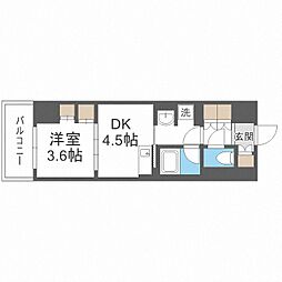 エル・セレーノ大阪天神橋 1DKの間取図画像