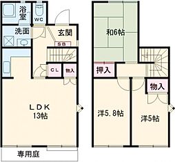 タウンハウス北別府 3LDKの間取図画像