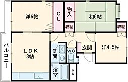 コーポ松崎1 3LDKの間取図画像