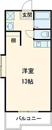サンケイマンション9 ワンルームの間取図画像