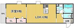 ミレ・パルク長町 1LDKの間取図画像