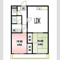 ヤスダハイツ 2LDKの間取図画像