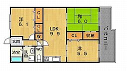 パン・リーヴル 3LDKの間取図画像