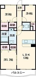 フォレストパーク高岡 3LDKの間取図画像