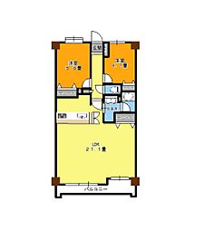 コアマンション土井 2LDKの間取図画像