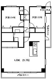 ラフィーネ八千代 2LDKの間取図画像