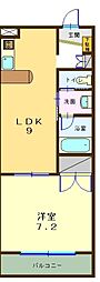 WAKABAガーデンHILL'S 1LDKの間取図画像