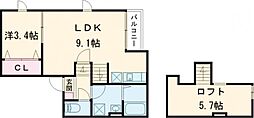 Polaris大牟田駅南 727 1LDKの間取図画像