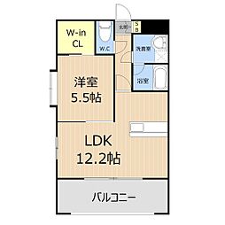 グランフィーネ新生 1LDKの間取図画像