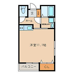 エスポワールK-7 ワンルームの間取図画像