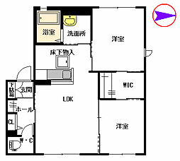 アヴァンセB 2LDKの間取図画像