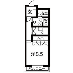 NTビル塩釜 1Kの間取図画像